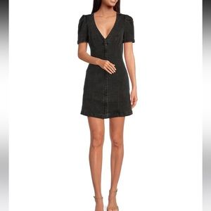 Sugarlips Black Denim Zip Up Dress